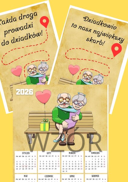 Plakat + kalendarz 2026 z okazji Dnia Babci i Dziadka