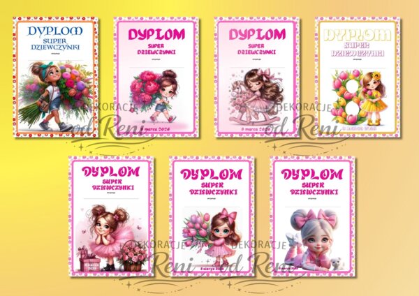 Dzień Kobiet 2026 - CERTYFIKATY „SUPER DZIEWCZYNY” I DYPLOMY „SUPER DZIEWCZYNKI”- 22 WYJĄTKOWE WZORY