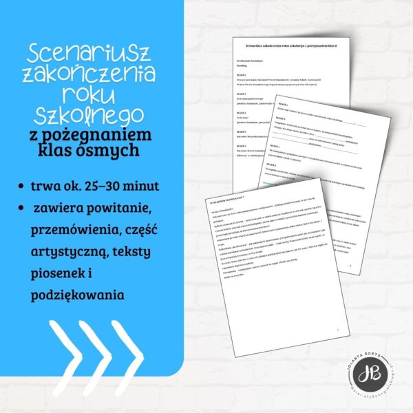 Scenariusz zakończenia roku szkolnego z pożegnaniem klas ósmych