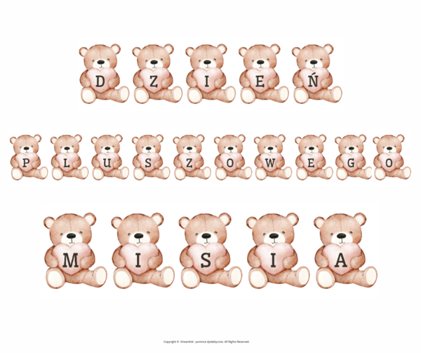 Darmowa girlanda - dzień pluszowego misia