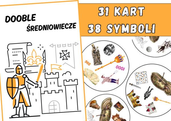 Historyczne Dobble - Średniowieczna Polska i Europa | Innowacyjna Gra Edukacyjna dla Uczniów