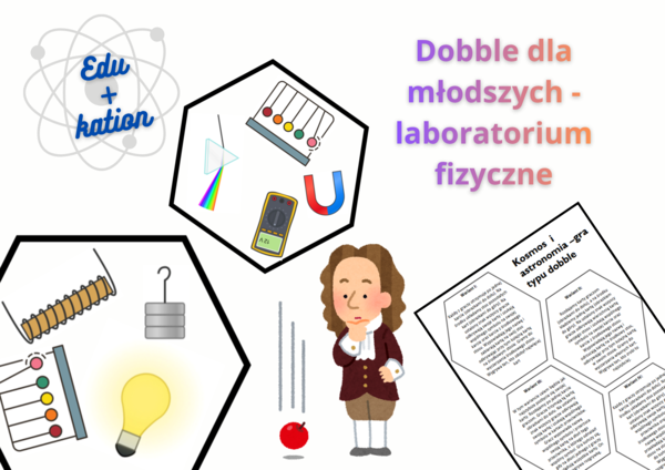 Gra typu dobble-laboratorium chemiczne fizyczne (dla młodszych)