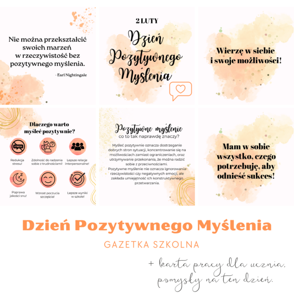 Dzień Pozytywnego Myślenia - gazetka szkolna
