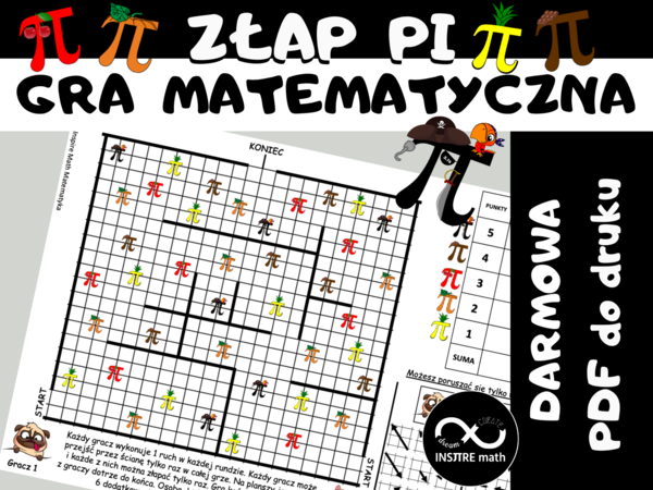 DARMOWA Gra Matematyczna – Złap Pi. Gra logiczna. Matematyczny Dzień Liczby Pi. Liczba Pi.
