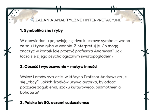 "Profesor Andrews w Warszawie" – zadania analityczno-interpretacyjne oraz twórcze i kreatywne