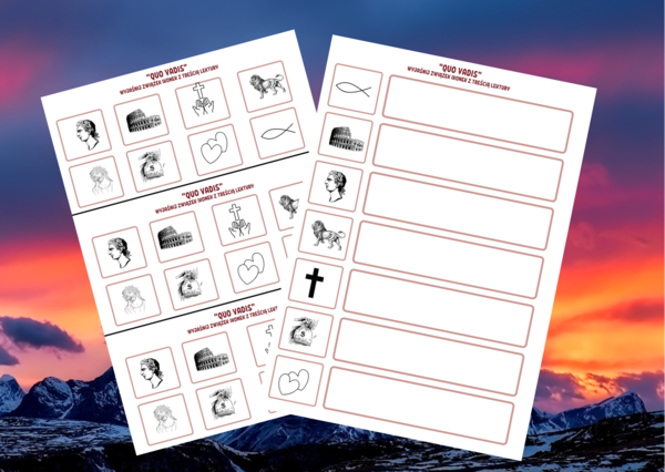 ,,QUO VADIS” – ikonki – wklejki – karta pracy – lektury 7-8