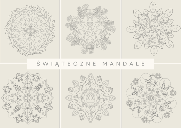 Świąteczne mandale - 20 uroczych kolorowanek