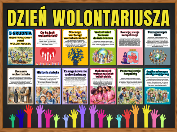 DZIEŃ WOLONTARIUSZA - zestaw materiałów na gazetkę szkolną - 5 grudnia