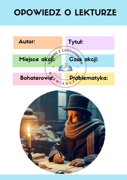 „Opowiedz o lekturze” – karty powtórzeniowe do egzaminu ósmoklasisty