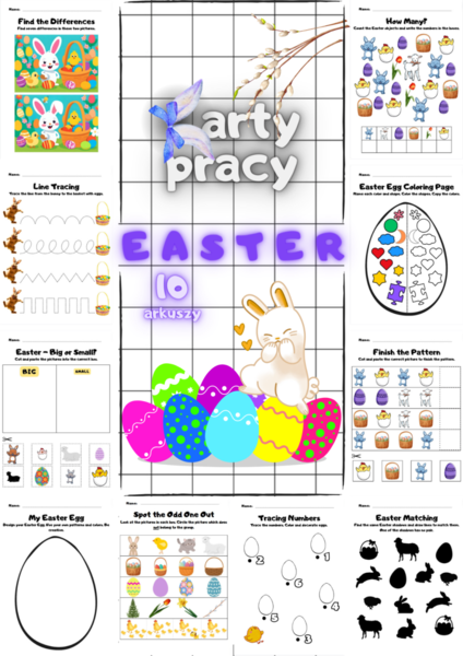 Karty pracy - Easter - 10 arkuszy