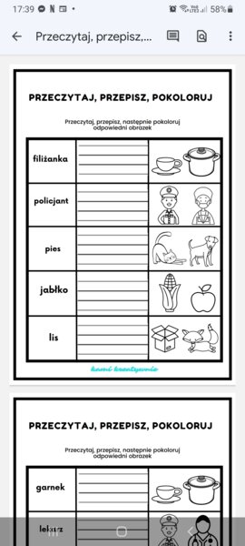 Przeczytaj, przepisz, pokoloruj