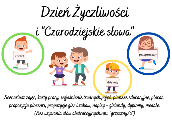 Pakiet „Dzień Życzliwości i Czarodziejskie Słowa” – Uczymy Empatii i Dobrych Manier! proszę, dziękuję, przepraszam
