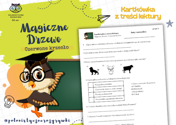 Magiczne Drzewo. Czerwone krzesło. Kartkówka z treści lektury