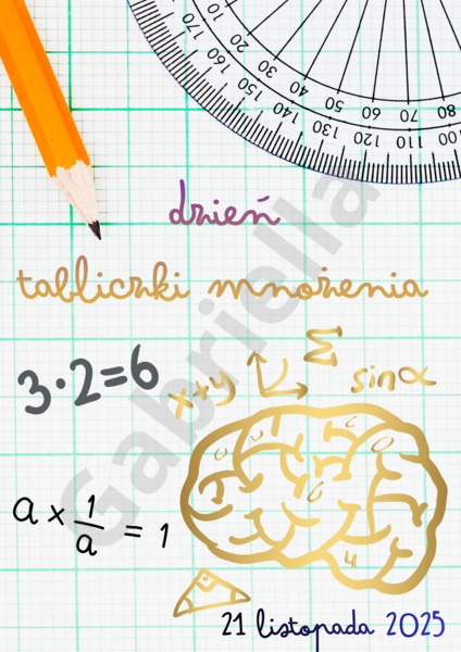 Plakat 1 dzień tabliczki mnożenia