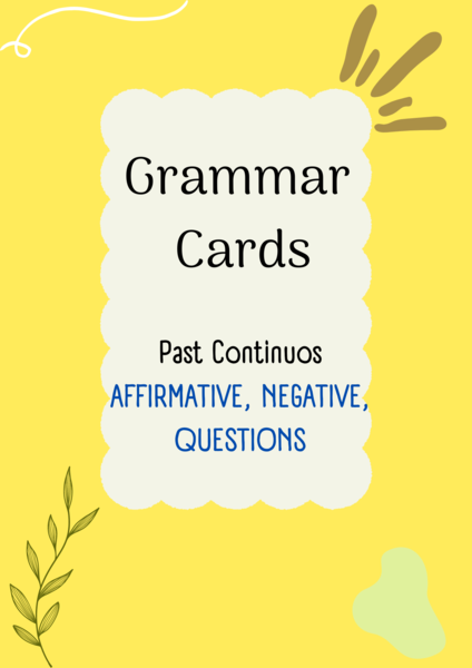 Past Continuous/ Karty do mówienia/ Mówienie/ Speaking/ Zestaw/ Pakiet/ Klasy 4-8/ Klasy 4-6/ Klasy 6-8/ SP/ Warm-up/ Rozgrzewka/ Gramatyka/ Grammar/ Speaking cards grammar/ Grammar cards/ E8
