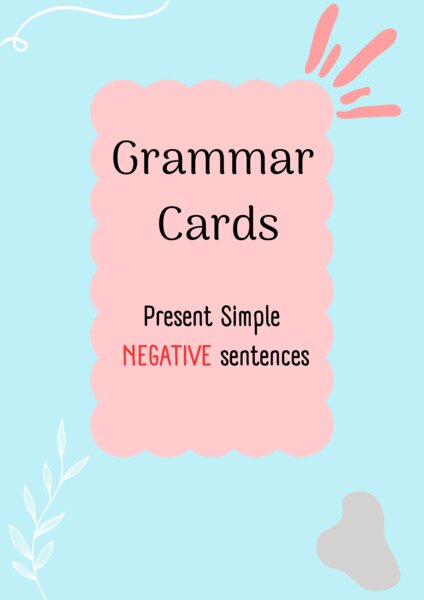 Present Simple/ Karty do mówienia/ Mówienie/ Speaking/ Konwersacje/ Klasy 4-8/ Klasy 4-6/ Klasy 6-8/ SP/ Warm-up/ Rozgrzewka/ Speaking cards/ Gramatyka/ Grammar/ Speaking cards grammar/ Grammar cards/ E8