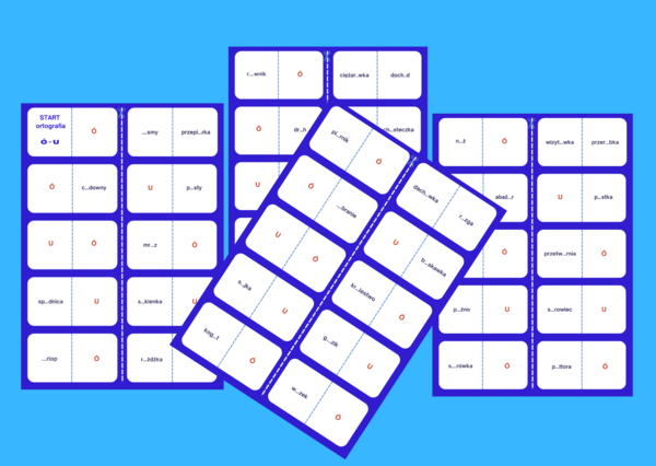 ORTOGRAFICZNE domino - ORTOGRAFIA - ó/u