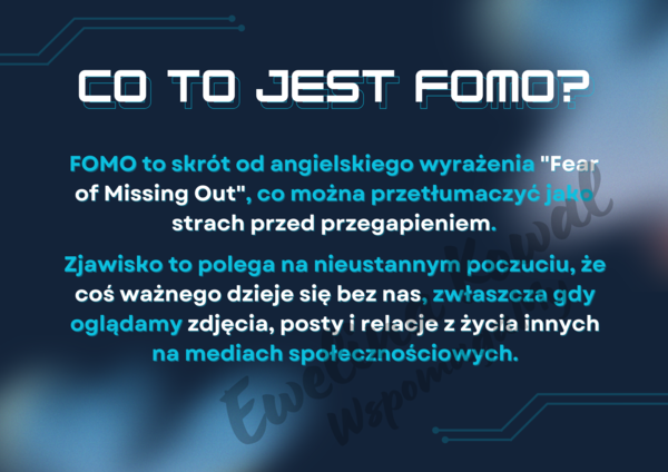 Gazetka szkolna FOMO - STRACH PRZED PRZEGAPIENIEM psycholog/pedagog