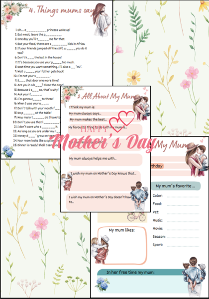 🌸 Mother’s Day Fun Pack – Materiały do angielskiego (A1–B1) 🌸