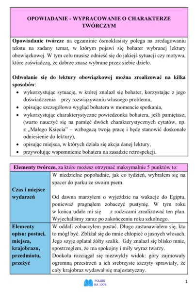 Opowiadanie twórcze na E8