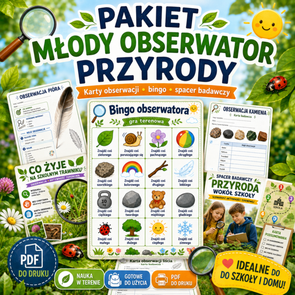 Pakiet „Młody Obserwator Przyrody” – gotowe materiały do nauki w terenie