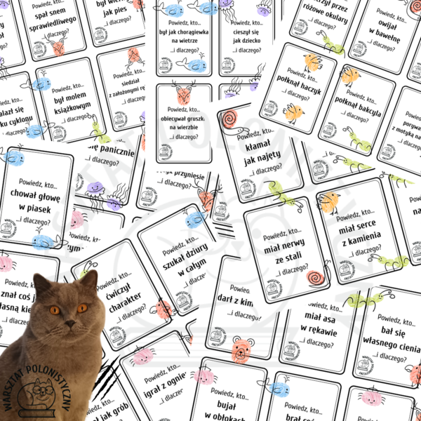 Powiedz, kto... - karty z frazeologizmami dla ósmoklasistów i maturzystów