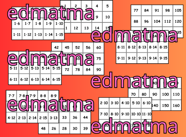 Tabliczka mnożenia - memory, fiszki, gra w wojnę