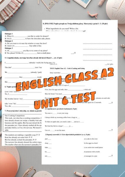 English Class A2 Unit 6 - Test A/B (audio + klucz)