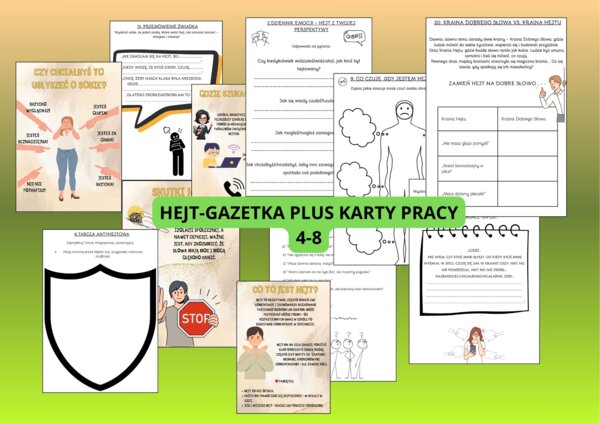 Hejt karty pracy plus gazetka, 4-8