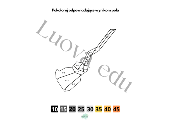 Halloween Kolorowanka Matematyczna TABLICZKA MNOŻENIA: Kolorowanie według wyników mnożenia przez 5 dla dzieci 7-11 lat