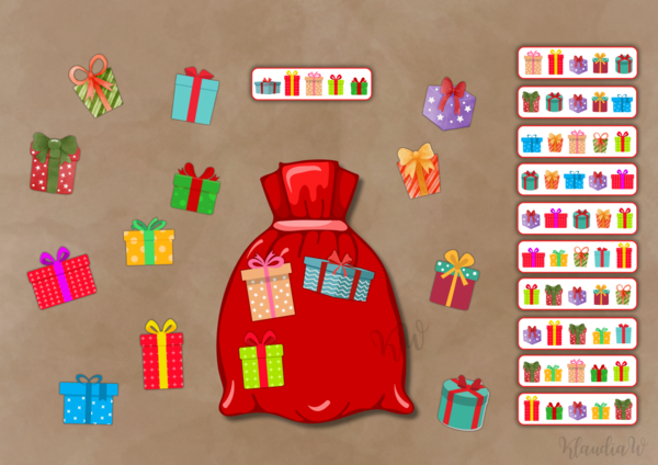 Układanka „Prezenty Świętego Mikołaja” – zabawa edukacyjna PDF