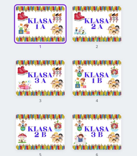 Tabliczka na drzwi klasy 1-3