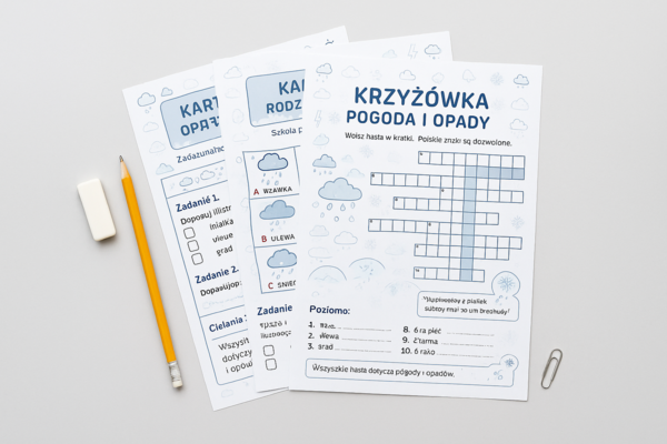 Karta pracy „Rodzaje opadów”