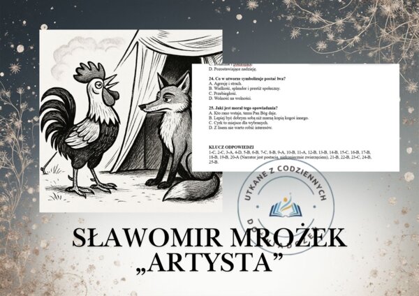 TEST- SŁAWOMIR MROŻEK – „ARTYSTA” (25 zadań zamkniętych)
