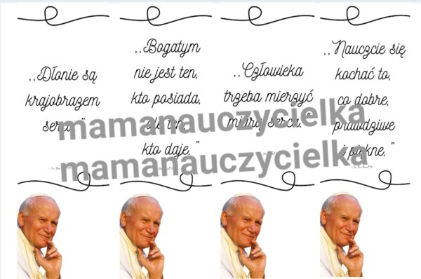 Dzień Papieski - zakładki z Janem Pawłem II