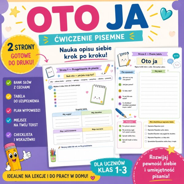 Ćwiczenie pisemne. Oto ja