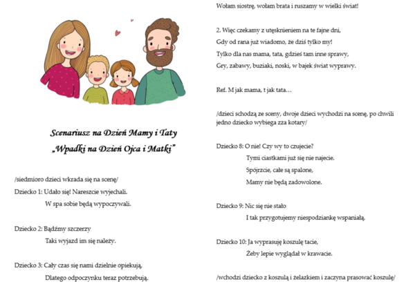 Scenariusz na Dzień Mamy i Taty - "Wpadki na Dzień Ojca i Matki"