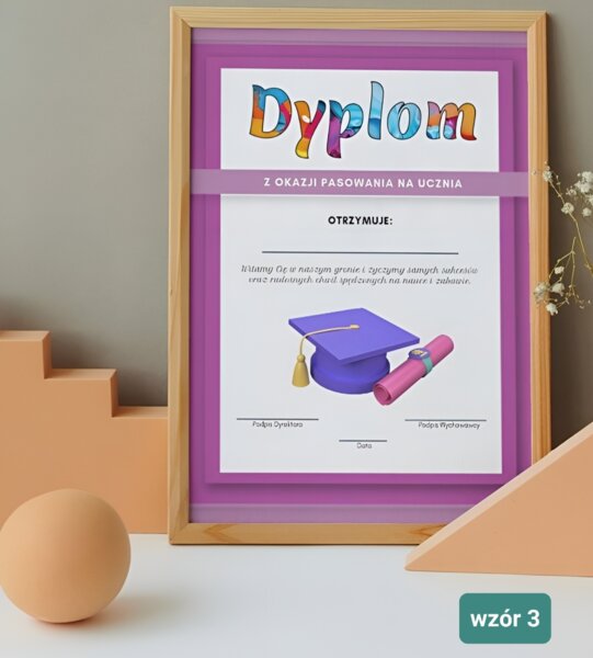 Dyplom z Okazji Pasowania na Ucznia