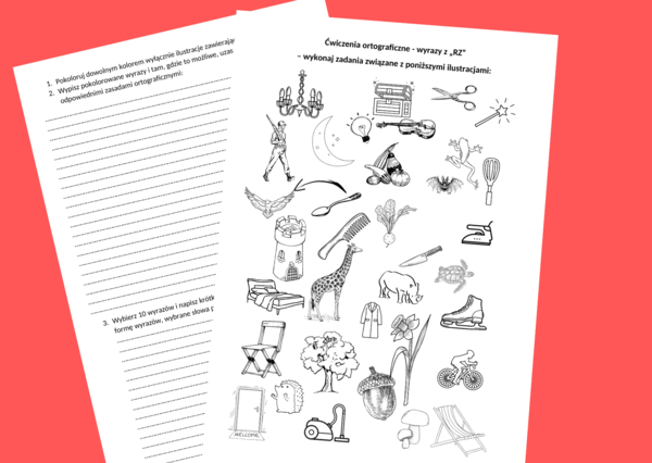 Ortografia – wyrazy z „RZ” – karta pracy