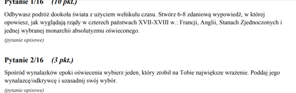 Sprawdzian - Od absolutyzmu do republiki