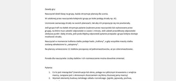 Gra statki - układ rozrodczy