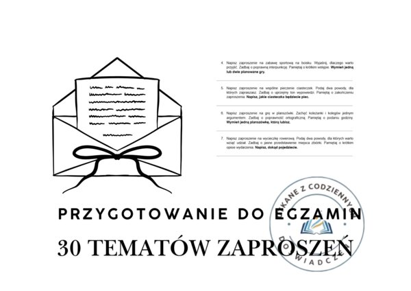30 tematów zaproszeń - przygotowanie do egzaminu