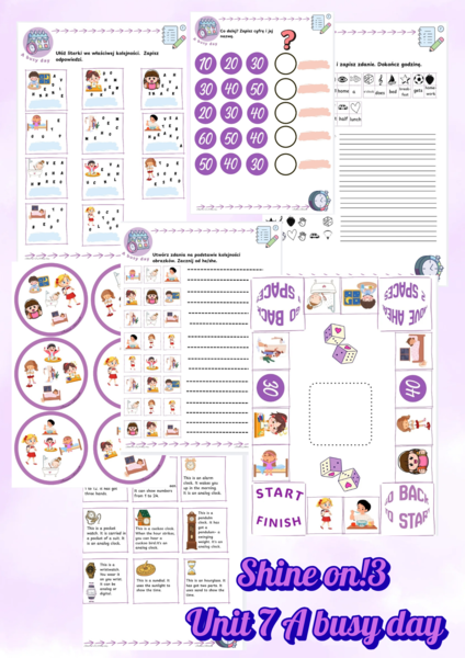 Karty Pracy- Shine on 3 unit 7 A busy day