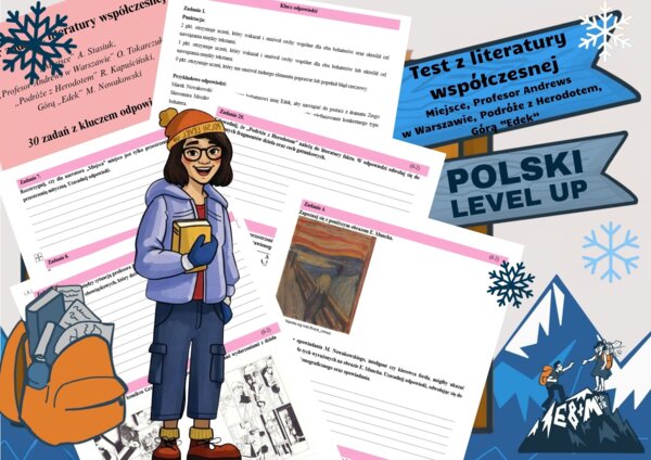 Test 30 zadań z literatury współczesnej + klucz odpowiedzi (Tokarczuk, Stasiuk, Nowakowski, Kapuściński)_Polski Level Up