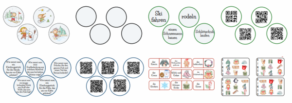 WINTER - karty obrazkowe z podpisami, karty podświetlane, zagadki, QR-kody, Domino, Bingo, fiszki, najpopularniejsze słowa związane z zimą, klasy 1-8