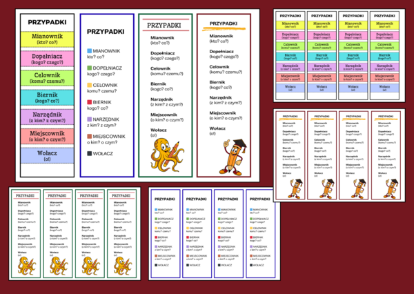 🏷️PRZYPADKI - Zakładki do książek (4 wzory, PDF do druku) - wersja 2