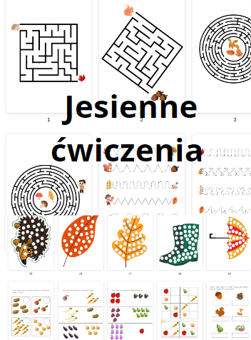 Jesienne karty pracy do przedszkola i na świetlicę 45 STRON