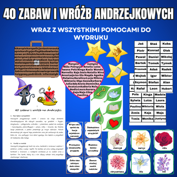 40 zabaw i wróżb andrzejkowych