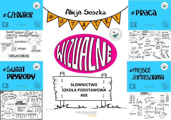 E8 SŁOWNICTWO dla SZKOŁY PODSTAWOWEJ by Alicja Soszka NOTATKI WIZUALNE