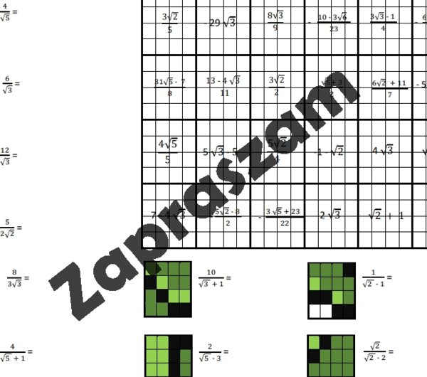 Kodowanie - usuwanie niewymierności z mianownika PIERWIASTKI